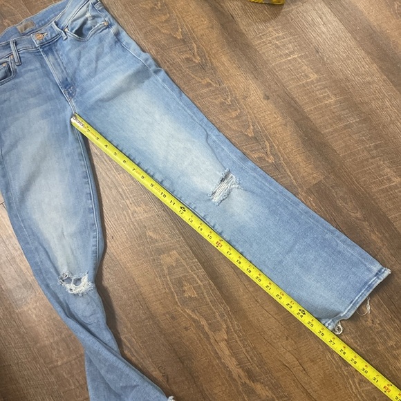 MOTHER THE OUTSIDER ANKLE CHEW IN POISONED PETALS HIGH WAISTED FLARE LEG LT WASH - Picture 9 of 12